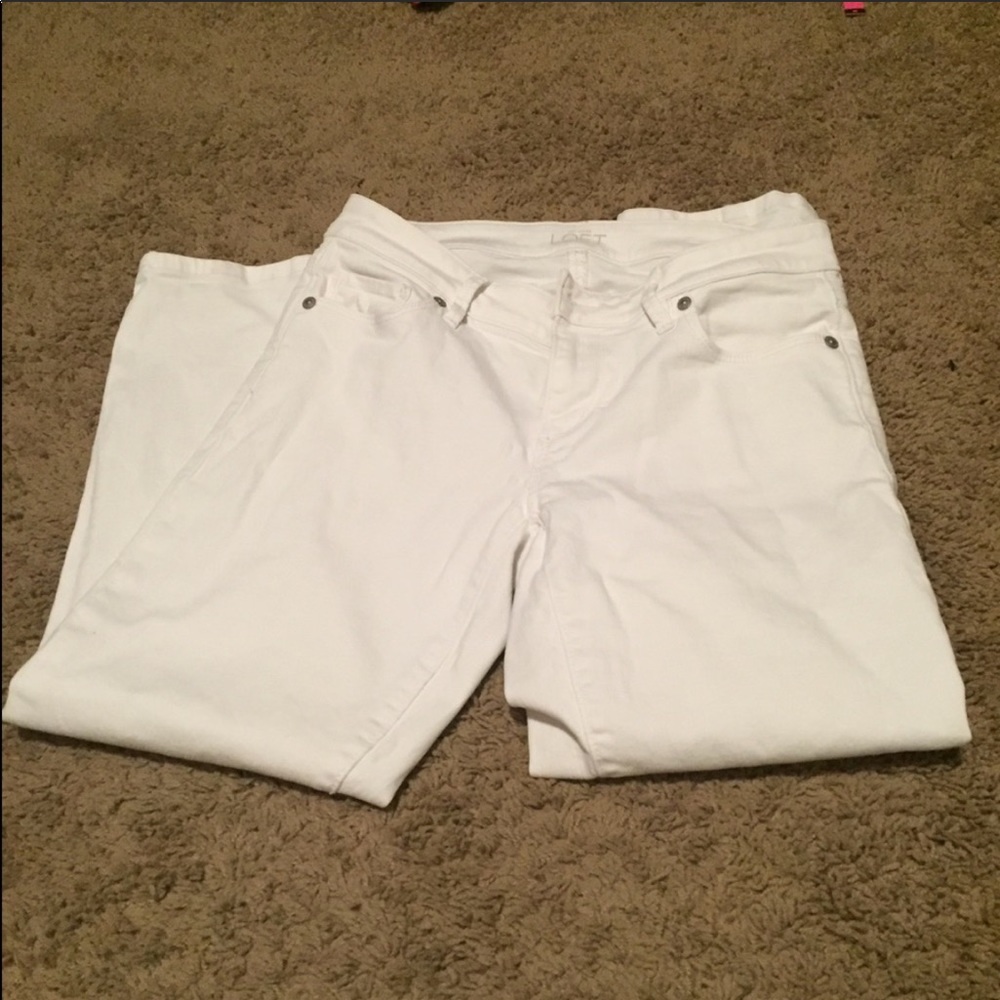 Loft white curvy crop jeans size 25